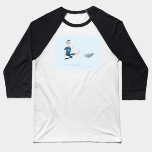 Kung Fu Guy kicks a PC Baseball T-Shirt